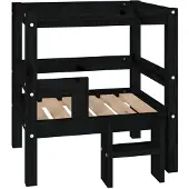 vidaXL Hondenmand 55,5x53,5x60 cm massief grenenhout zwart