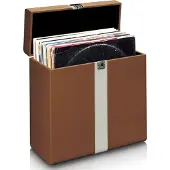 Lenco platenkoffer - Vinyl houder voor 30 platen - bruin