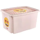 Keeeper opbergbox Karolina Emoji Hearts, 45 liter, roze, 400x555x300 mm