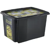 Keeeper opbergbox Karolina Minions, 30 liter, zwart, 35x45x27 cm