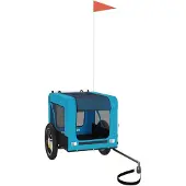 vidaXL Hondenfietstrailer oxford stof en ijzer blauw en zwart