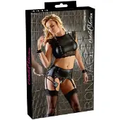 Cotelli Collection Bondage Set met Top en Jarretel Slip