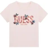 GUESS T-shirt met labelstiksel en pailletten