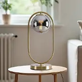 LumenXL Tafellamp George - goud met smoke glas