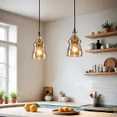 LumenXL 1-lichts hanglamp Trinidad met amber glas - variant 2
