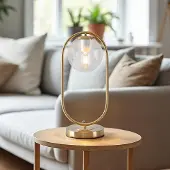 LumenXL Gouden design tafellamp met transparant glas - George