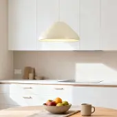 LumenXL Hanglamp Evara in glanzend licht beige met witte binnenkant