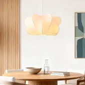 LumenXL Witte minimalistische hanglamp Ame met zijden kap