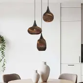 LumenXL 3-lichts hanglamp Zensa - zwart en bruin karton