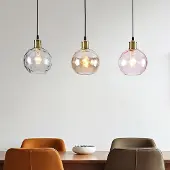 LumenXL 3-lichts hanglamp Lotte met drie kleuren glas