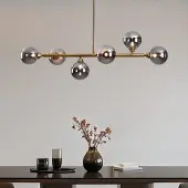 LumenXL Hanglamp Aster - goud met rook glas