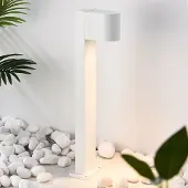 LumenXL Industriële staande buitenlamp wit, 50 cm - Simone
