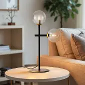 LumenXL Tafellamp Chase, 2-lichts - transparant glas