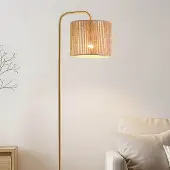 LumenXL Vloerlamp Kiri met natuurlijke lampenkap