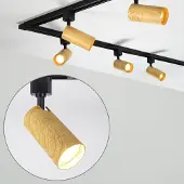 LumenXL 1-fase railsysteem set van 3 meter met Loek spots, zwart eiken houtlook