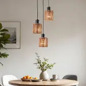 LumenXL 3-lichts Boho hanglamp Canico met touw