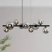 LumenXL Design hanglamp Ennea in smoke glas met spiegeleffect, 9-lichts