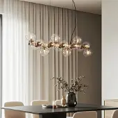 LumenXL Luxe hanglamp 16-lichts met transparant glas - Sunita