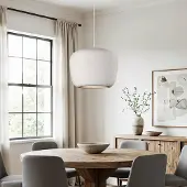 LumenXL Wabi Sabi hanglamp Kumo Ø40 cm met steeneffect - wit