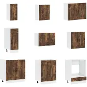 vidaXL 14-delige Keukenkastenset Kalmar bewerkt hout gerookt eiken