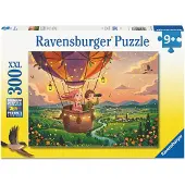 Ravensburger Cozy Sunset Sky Ride Puzzel 300 XXL Stukjes | Kinderpuzzel vanaf 9 Jaar | Fantasie & Luchtballon Avontuur