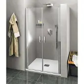 Hak Zoom Douchedeur dubbel-wing 120cm, helder glas