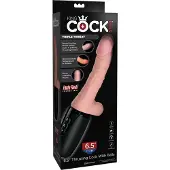 King Cock Plus 6,5 - dildo met ballen en vibratie - huidkleur