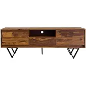 Wohnling Tv-meubel TV- sheeshamhout zwart 160 cm
