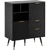 Wohnling Dressoir zwart eiken 77x97x40 cm