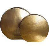 Wohnling Vaas goud aluminium rond set 2
