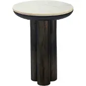 Wohnling Bijzettafel metaal marmer wit 36 cm