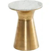 Wohnling Bijzettafel wit marmer metaal 35 cm