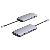 ESTUFF ES623009 interface hub USB 3.2 Gen 1 (3.1 Gen 1) Type-C 5000 Mbit/s Grijs