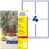Avery Zweckform Laseretiket Avery 99 - 1x139mm transparant 25 vel 4 etiketten per vel