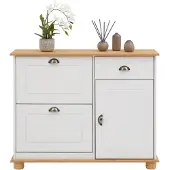 Idimex Schoenenkast COLMAR van massief hout - wit/bruin