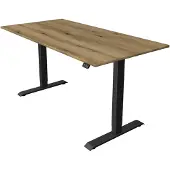 Kerkmann Büromöbelfabrik Move 1 Zit-sta-bureau Rechthoekig Eiken T-Voet 1.600 (B) x 800 (D) x 1.230 (H) mm Melamine, staal