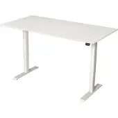 Kerkmann Büromöbelfabrik Move 1 Zit-sta-bureau Rechthoekig Wit T-Voet 1.600 (B) x 800 (D) x 1.230 (H) mm Melamine, staal