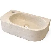 Luca Wandfontein Stone 40x21.5x12cm Kraangat Links Natuursteen Travertin