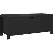 vidaXL Opbergbox met kussen 105x40x45 cm bewerkt hout zwart