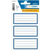 Herma Boeketiketten wit met blauwe kader gelineerd 76x35 mm - 20 stuks