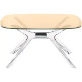 Kartell Blast Tafel 80x80 cm | Bronze-Crystal-Chrome