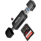 Rollei 25100 2-in-1 SD/MicroSD-kaartlezer, zwart