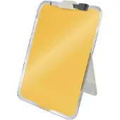 Leitz Cosy Beschrijfbare Glassboard Voor Bureau - Clipboard a4 Formaat - Glazen Memobord Inclusief Inclusief Pennenhouder En Minimarker Met Wisser - Warm Geel