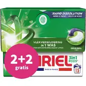 Ariel 2+2 Gratis: 3in1 Wasmiddel Pods Original 15 Stuks