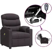 vidaXL Massagestoel elektrisch verstelbaar stof donkerbruin