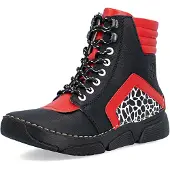 Rieker Veterlaarsjes rood / zwart / wit