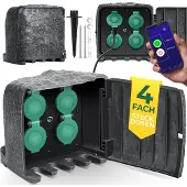 Kesser Tuinsteckdose in Steenlook met 4 Stopcontacten en WiFi App Besturing