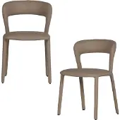 Woood Noble Eetkamerstoelen - Polyester - Zand - Set van 2