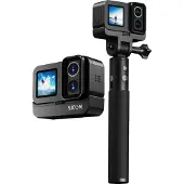SJCAM SJ20 actioncamera met 6-assige gyrostabilisatie, 480 minuten accuduur en dag- & nachtlenzen, 4K 30 fps video, dubbel scherm: 2,29 inch touchscreen en 1,3 inch selfie-display.