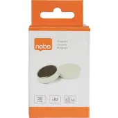 Nobo Whiteboard-magneten Wit 1.5 kg draagkracht 38 mm 10 Stuks